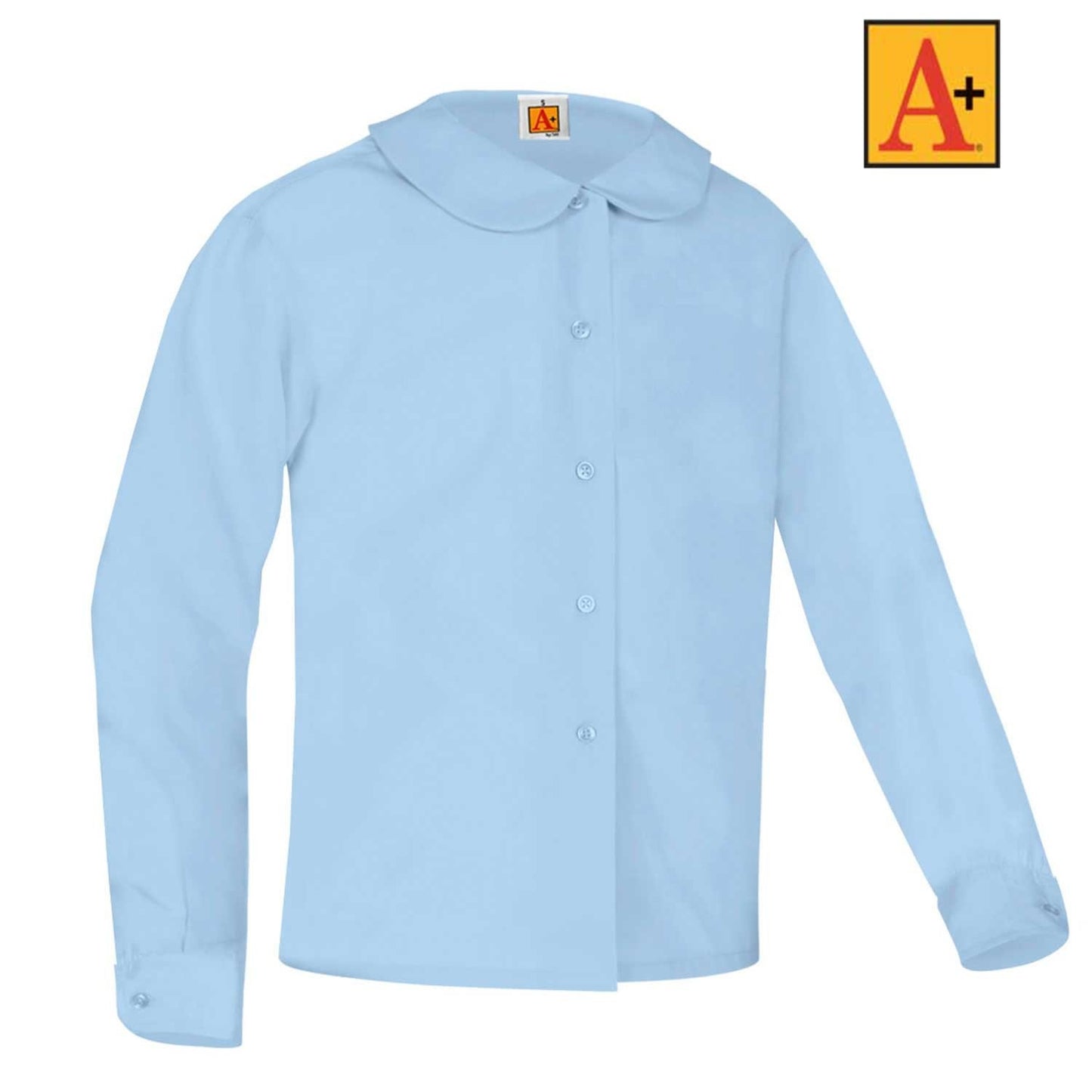 Girl's School Apparel Light Blue Long Sleeve Peter Pan Blouse